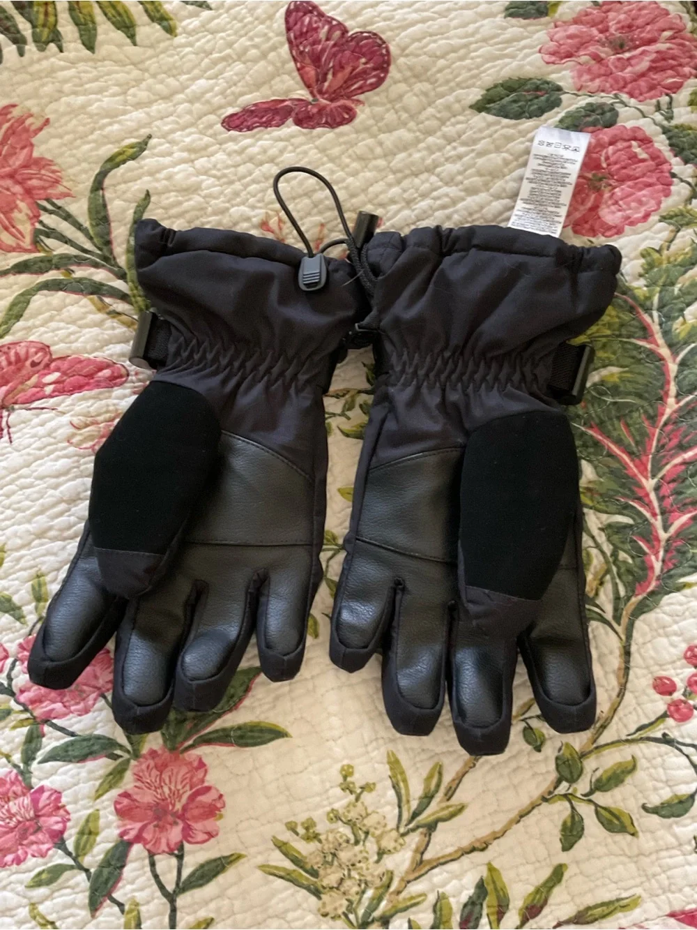 Spyder Black Insulated Ski Gloves with Logo